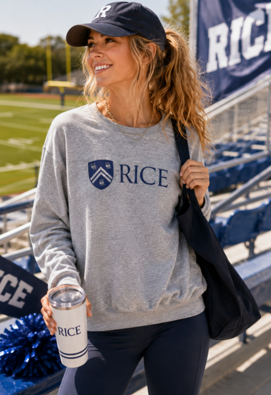 Rice OWL University Sweatshirt small gray Champion gere football college mens